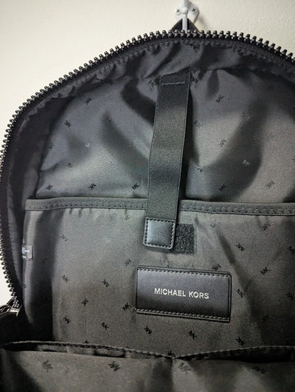Michael Kors Red and Black Kent Sport Utility Backpack with Front Zip Pockets
